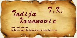 Tadija Kovanović vizit kartica